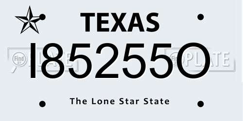 I85255O Texas License Plate