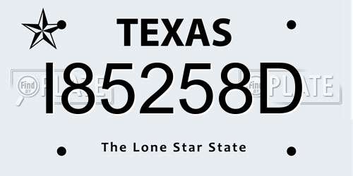 I85258D Texas License Plate