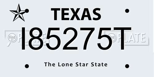 I85275T Texas License Plate