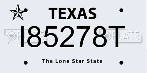 I85278T Texas License Plate