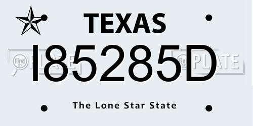 I85285D Texas License Plate