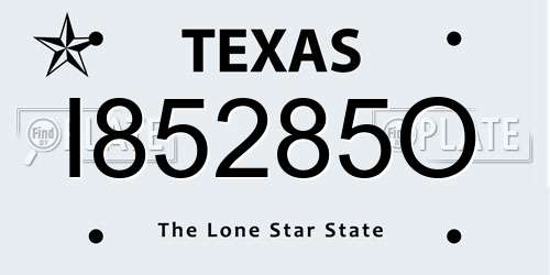 I85285O Texas License Plate