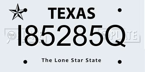 I85285Q Texas License Plate