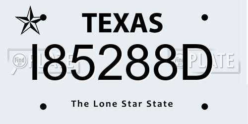I85288D Texas License Plate