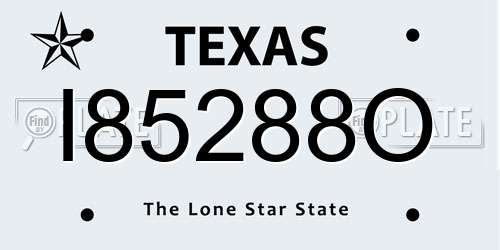 I85288O Texas License Plate