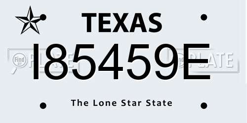I85459E Texas License Plate