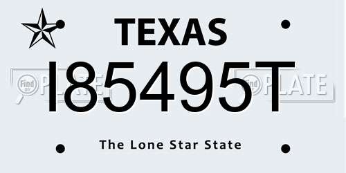 I85495T Texas License Plate
