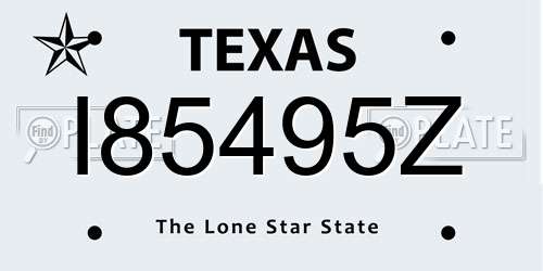 I85495Z Texas License Plate