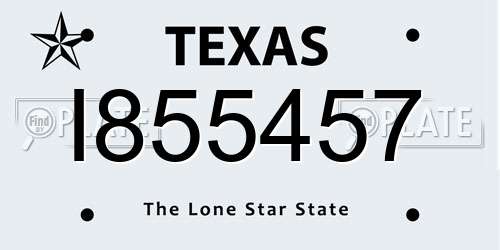 I855457 Texas License Plate