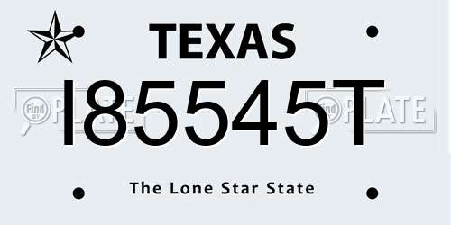 I85545T Texas License Plate