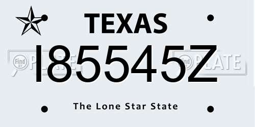 I85545Z Texas License Plate