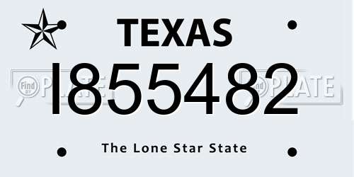 I855482 Texas License Plate