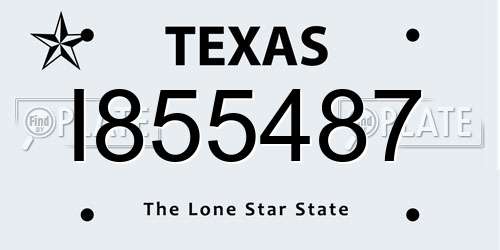 I855487 Texas License Plate