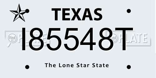 I85548T Texas License Plate