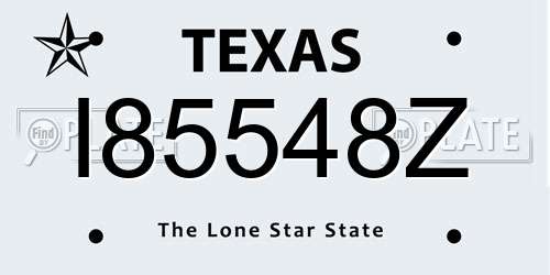I85548Z Texas License Plate