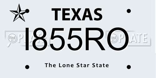 I855RO Texas License Plate