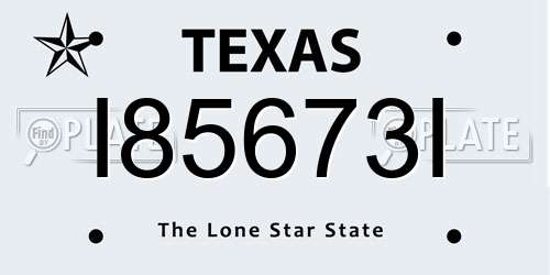 I85673I Texas License Plate