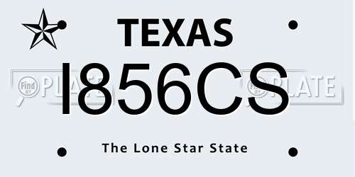 I856CS Texas License Plate