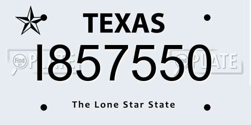 I857550 Texas License Plate