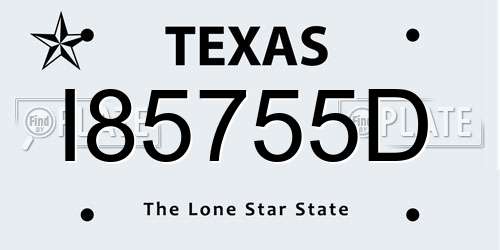 I85755D Texas License Plate
