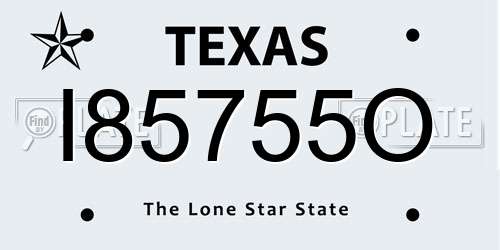 I85755O Texas License Plate