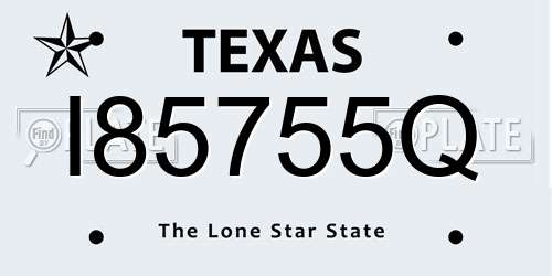 I85755Q Texas License Plate