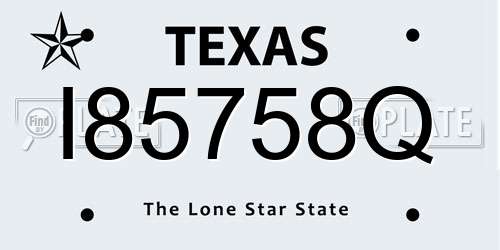 I85758Q Texas License Plate