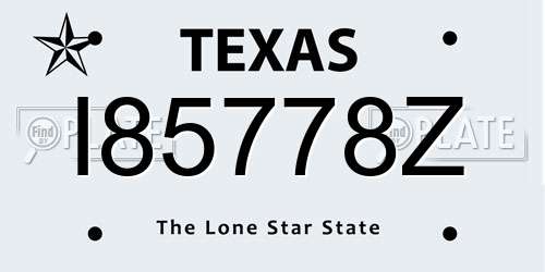 I85778Z Texas License Plate