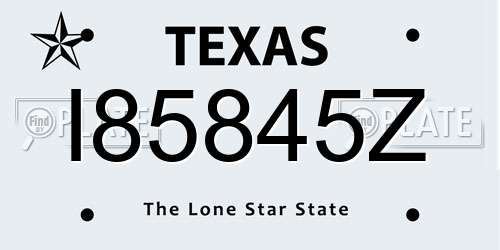 I85845Z Texas License Plate