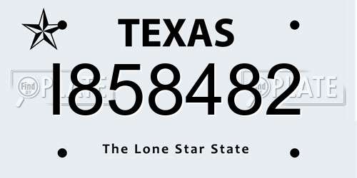 I858482 Texas License Plate