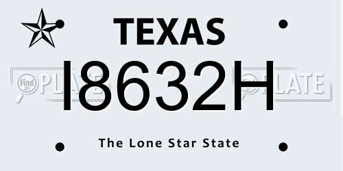 I8632H Texas License Plate