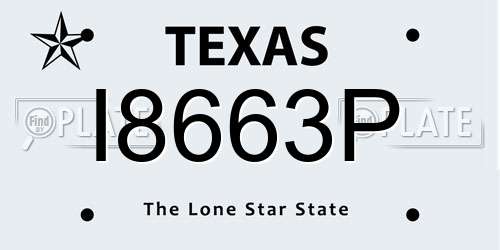 I8663P Texas License Plate