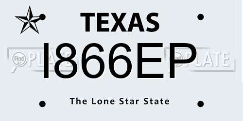 I866EP Texas License Plate