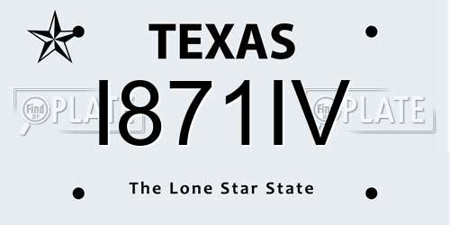 I871IV Texas License Plate