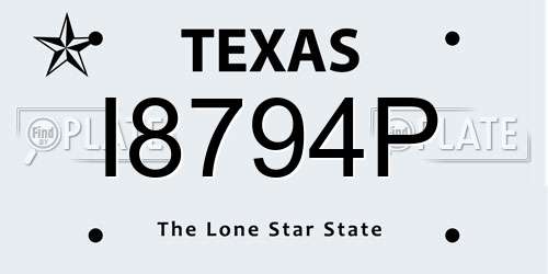 I8794P Texas License Plate