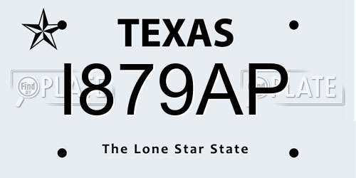 I879AP Texas License Plate