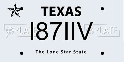 I87IIV Texas License Plate