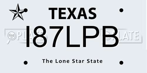 I87LPB Texas License Plate