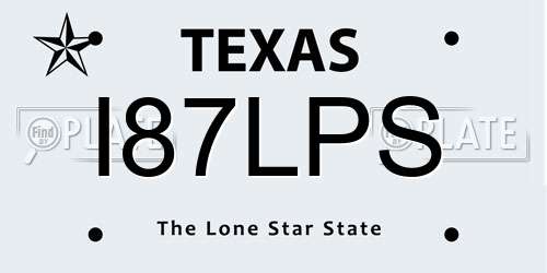 I87LPS Texas License Plate