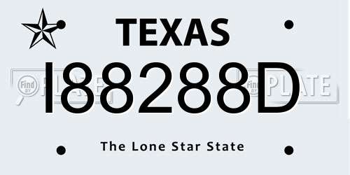 I88288D Texas License Plate