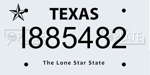 I885482 Texas License Plate