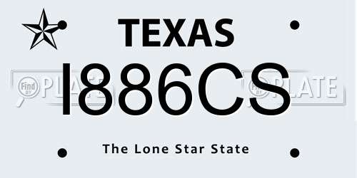I886CS Texas License Plate