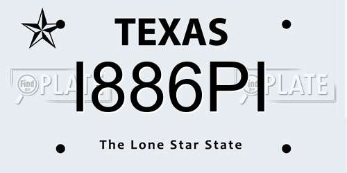 I886PI Texas License Plate