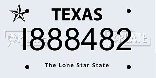 I888482 Texas License Plate