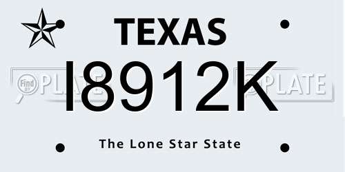 I8912K Texas License Plate