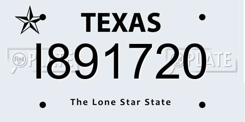 I891720 Texas License Plate