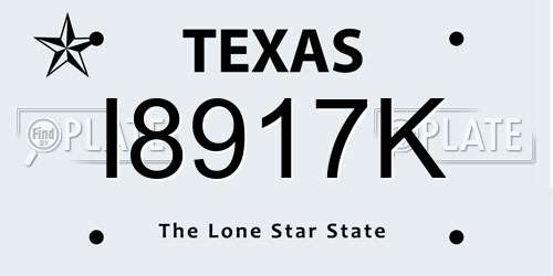 I8917K Texas License Plate
