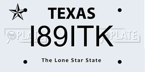 I89ITK Texas License Plate
