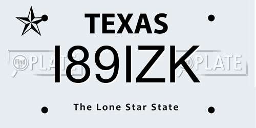 I89IZK Texas License Plate