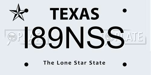 I89NSS Texas License Plate